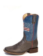Roper Western Boots Mens 250 USA Flag Brown 09-020-7001-8840 BR