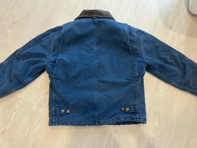 Vintage Carhartt Jacket Quilted Lined Canvas Blue USA Made J22 BLU