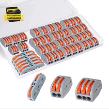44 PCS Lever Wire Connectors Nuts Kit - 1/2/3 Port Push-In Quick Connect Inline