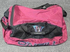 Vintage O'Neill Wet Dry Duffel Bag Magenta Black Nylon Surf Gym Travel Carry