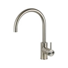 Miscelatore lavello cucina in acciaio inox con canna orientabile tonda Pollini N