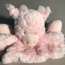 Demdaco Baby Giraffe Lovey Plush Pink Rattle Solid Cow Spots Security Blanket
