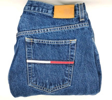 Tommy Hilfiger Flag Pocket Boyfriend Boot Cut Denim Blue Jeans Size 12 2002 y2k