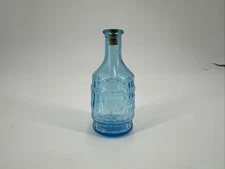 Vintage Root Bitters Bottle Tiny Mini Blue Miniature with Cork 2” Made In Taiwan