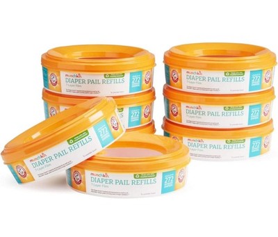 Munchkin Arm & Hammer Diaper Pail Refill Rings, Holds up to 2,176 Newborn Diaper
