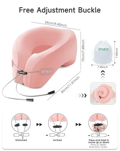 Travel Pillow – Neck Pillow Airplane, Travel Pillows for Airplanes, Pink Travel Pillow – Neck Pillow Airplane, Travel Pillows for Airplanes, Pink