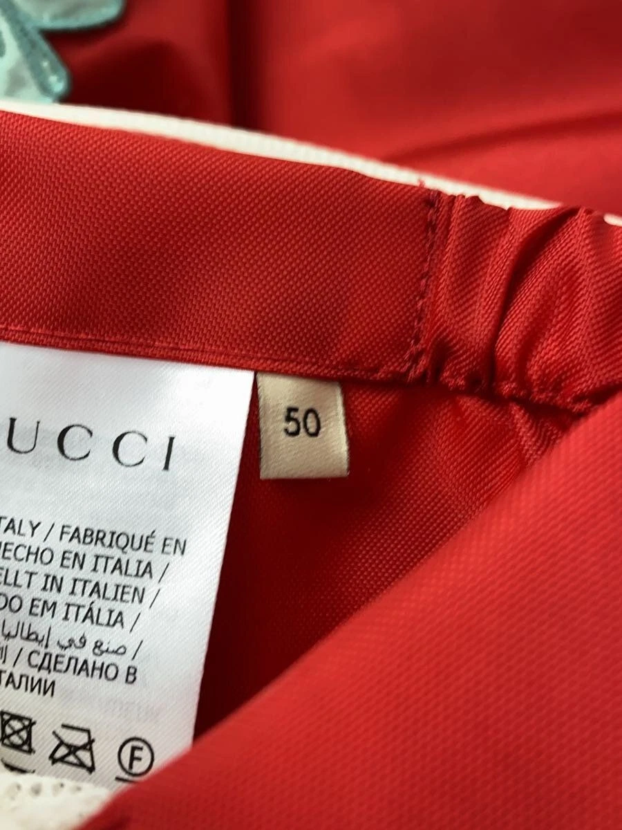 GUCCI Altro Kitten Patch Animale Giacca 50 Nylon ROSSO 654025