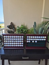 Vintage Collection Wooden Golf Ball Display Cases Lot 2 Mahogany 74 Logo Balls