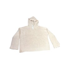 ABOUND Oatmeal Ribbed Knit Hoodie Sweater Women’s L Cozy Neutral Pullover