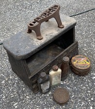 Vintage Metal Star Shoe Shine Box Kit with Accessories