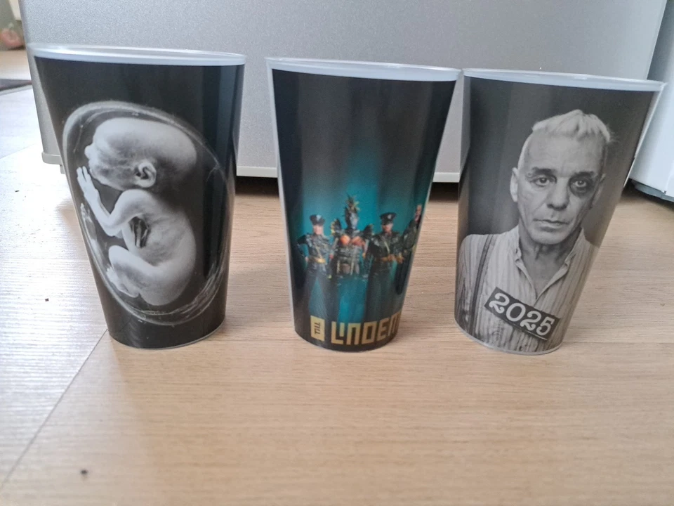 Till Lindemann, Rammstein Tourbecher 2025, 3 Stück Komplett