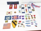 Vintage Id'ed Military Medals/Patches Korean War Service/Old Coin