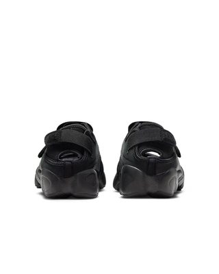 New Nike Women's Air Rift Leather Shoes - Metallic Silver/ Black