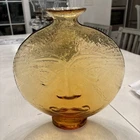 Rare Vintage Mid-Century Modern Blenko Glass Sun Face Vase 10"H glassware