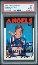 1986 TOPPS TRADED TIFFANY #51T WALLY JOYNER PSA 5 AUTO 6