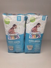 TWO Gentle Steps Swim Pants/Diaper Boys/Girls L 32-40lb 10 diapers each.