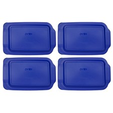 Pyrex 233-PC 3qt Lagoon Blue Food Storage Lid 4-Pack - Made in USA