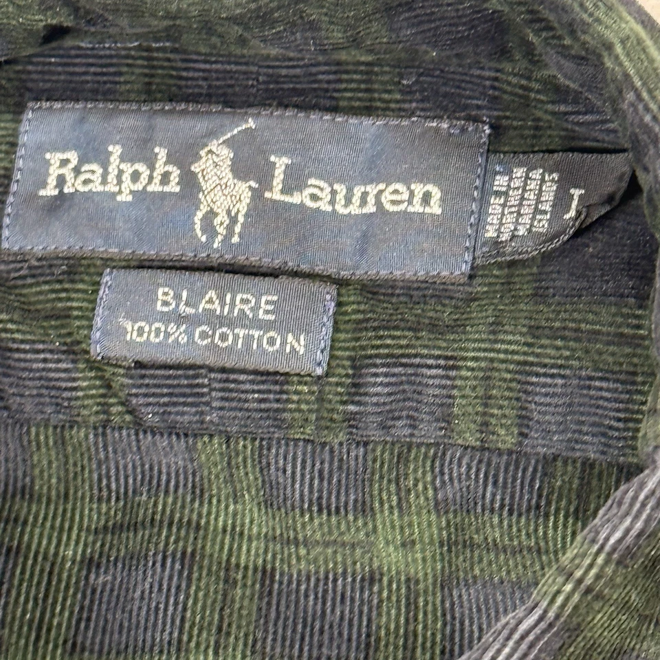 Camisa Ralph Lauren Manga Larga Pana Blair Abotonada Para Hombre L Verde Poni A Cuadros Foto 2 de 4