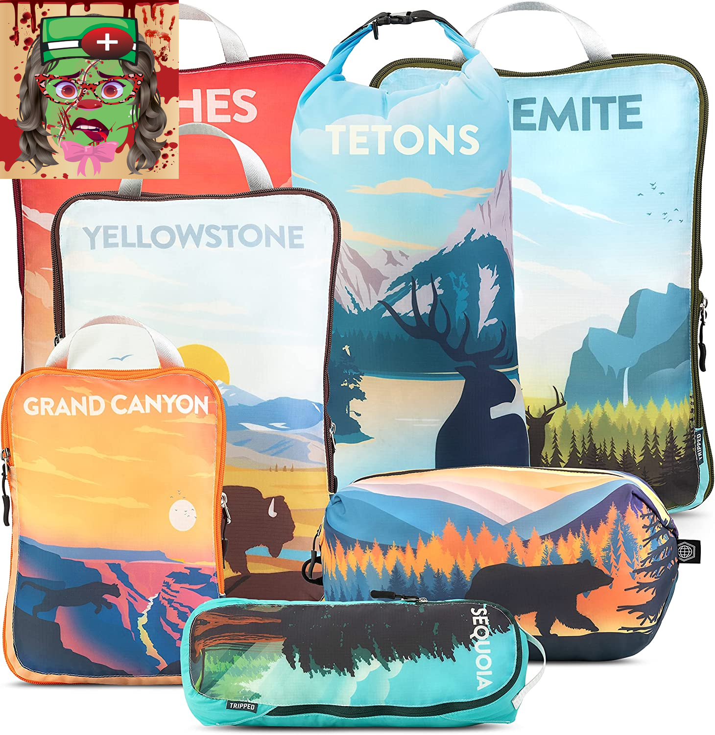 Packing Cubes for Travel-Extra Large Luggage Organizers 7 Piece Set-Ultralight,-image