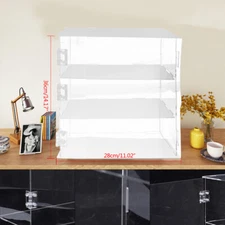 3-Tier Dessert Display Shelf Acrylic Bakery Pastry Clear Display Case with Door