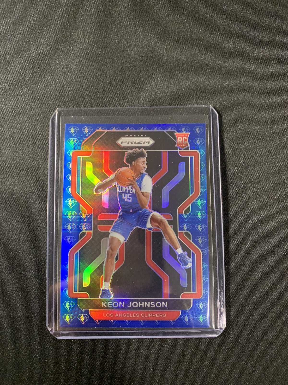 2021-22 Prizm Keon Johnson 326 BLUE 75th PRIZM RC LA Clippers COLOR MATCH SSP