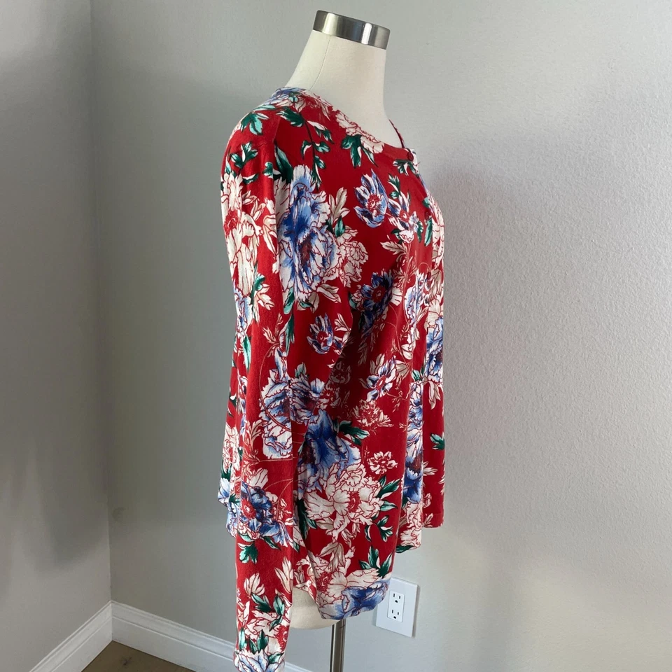 Suéter cárdigan Isaac Mizrahi Live para mujer XL floral manga larga abotonada Foto 2 de 4