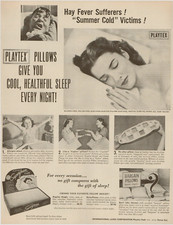 1950 Playtex Superfoam Pillow Women Vintage Print Ad