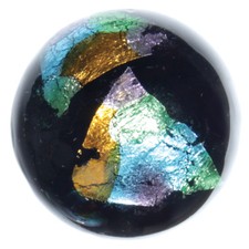 22mm CLEOPATRA Black Colored Foil Handmade Contemporary art glass Marble 7/8"