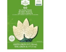 New  2 boxes Holiday time 60 counts 16 Function LED Warm White C9 Lights