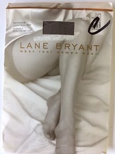 LANE BRYANT DAYSHEER CONTROL TOP REIINF TOE PANTYHOSE - TAUPE - SIZE C