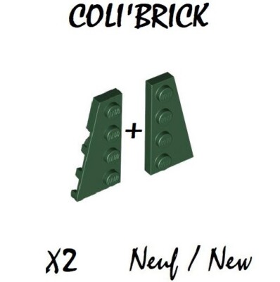 Lego 41769 41770 - 2x Aile Wedge Plate 4x2 Right Left - Dark Green ...