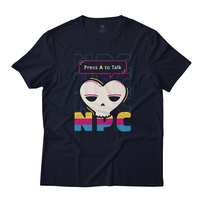 Press A to Talk NPC Funny Graphic Art Gamer Tee Lightweight Cotton T-Shirt