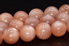 9-10MM Genuine Natural Deep Orange Moonstone Grade AA Round Loose Beads
