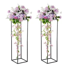 Black Plant Stand Pedestal Stand - 2 Pcs Metal Plant Stand, 39.4in Tall Flowe...