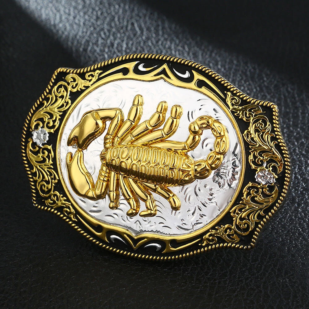 Luxury Alloy Gold Belt Buckle Fashion Cowboy Scorpion Buckles For