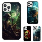 Covers For iPhone 11 12 13 14 15 Pro Max Mini alien cigarette
