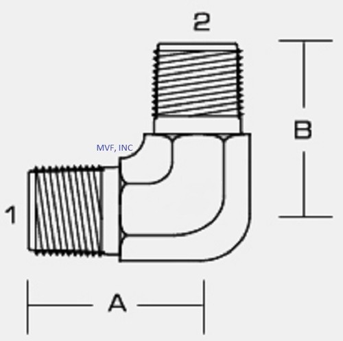1/8" Male NPT X 1/8" Male NPT 90° ELBOW 316S/S Instrument Brewing 5500-02-02-SS - Picture 2 of 4