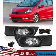 For 2011-2016 Honda Fit Jazz Shuttle Halogen Fog Light Kit Front Bumper Lamps