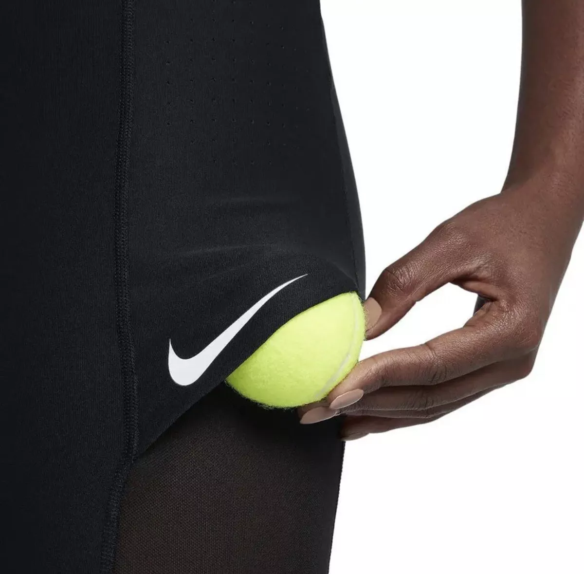 Womens Nike Court Baseline Tennis Leggings Black New Power Ball