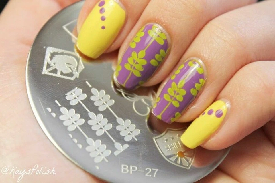 Kit raspador estampado arte en uñas plantilla insignia tema imagen placa estampador BP 27 Foto 4 de 4