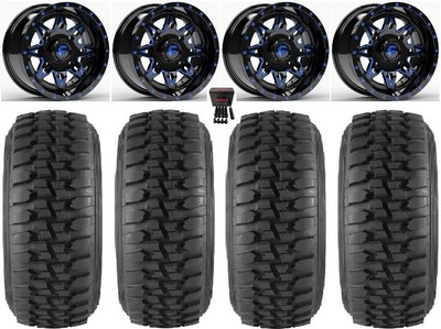 Fuel Lethal Blue 15'' Wheels 30'' Desert Series Tires Can-Am Maverick X3