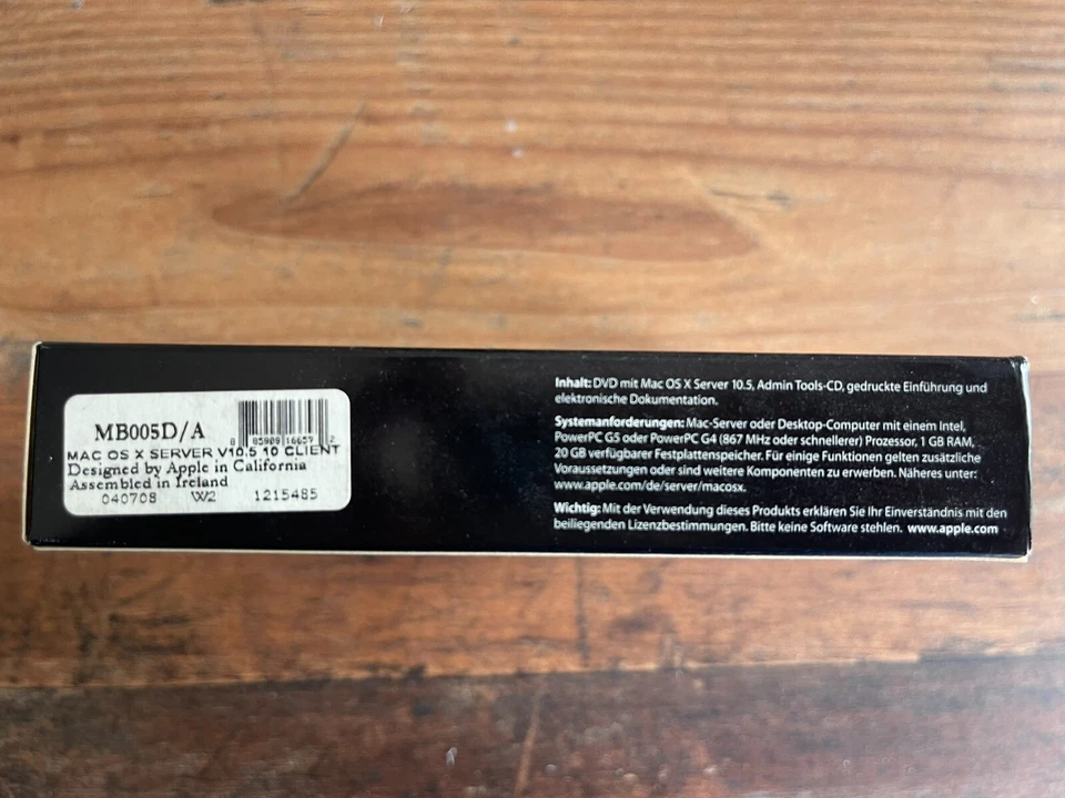 #10043:Apple Mac OS X Leopard Server. v10.5. 10 Clients. DVD. Deutsch - Bild 2 von 4