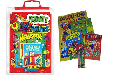 ROTE AKTIVITÄT SPASS PACK TASCHE ~ PUZZLE MAGISCHE MALEN WORTSUCHE MALBUCH