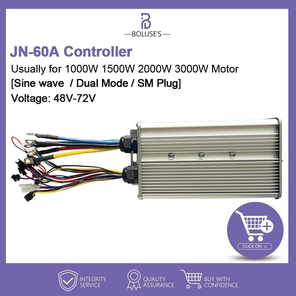 E-bike Sinewave Controller 60A Dual Mode 48V 56V 60V 72V for 1000-3000W Motor 