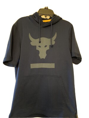 Under Armour Project Rock Small Terry Short Sleeve Hoodie Blue