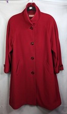 John Lewis - Womens - Red - Simple Button Up - Cashmere Mix - Uk14 - Vgc