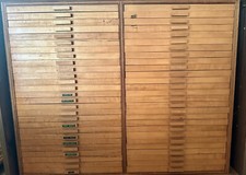 PENCIL Wooden Storage Supply Box W/54 Drawers