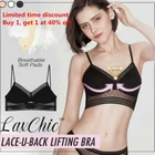 LaxChic Lace-U-Back Lifting Bra -  Women Sexy Deep U Low Back Lace Bra