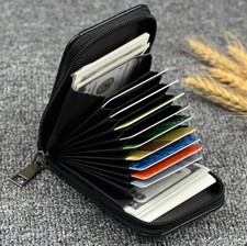 Unisex RFID Blocking Slim Wallet Leather Money Cash Credit Card ID Holders Purse