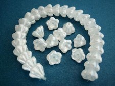 25 8 mm Czech Glass Bell Flower Beads: Metal Luster - Crystal